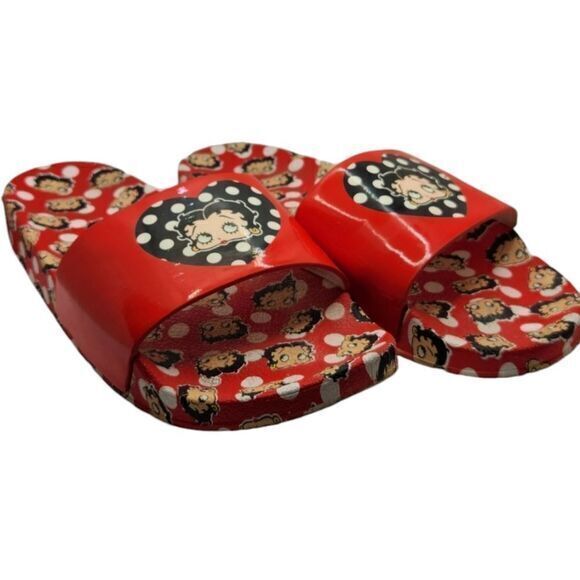 Betty Boop Slip on Womens Sandals,‎ Red, White, Black Size 11 - Picture 1 of 2